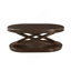Table basse ovale en bois de 44 pouces avec base en forme de X, table de cocktail avec rangement ouvert, table de centre de canapé pour le salon, bureau personnel, espresso