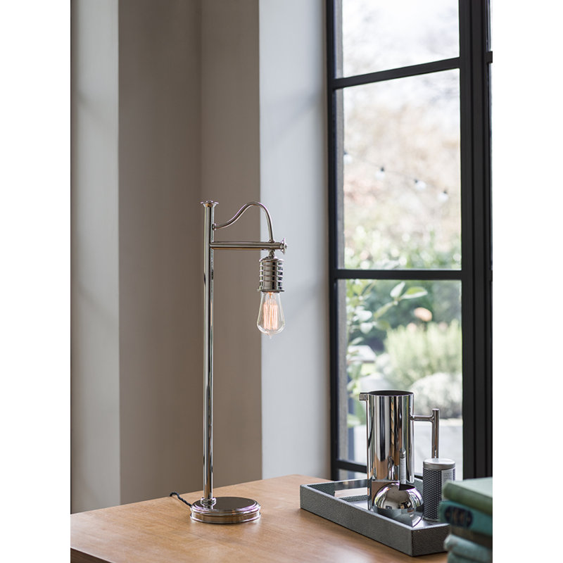 Douille Arched Table Lamp, Polished Nickel