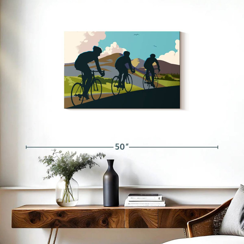 Sireci Three Cyclists, 20" H x 30" W