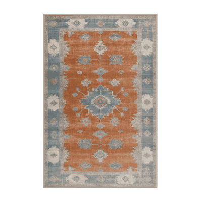 Machine Washable Overdyed Brown Area Rug