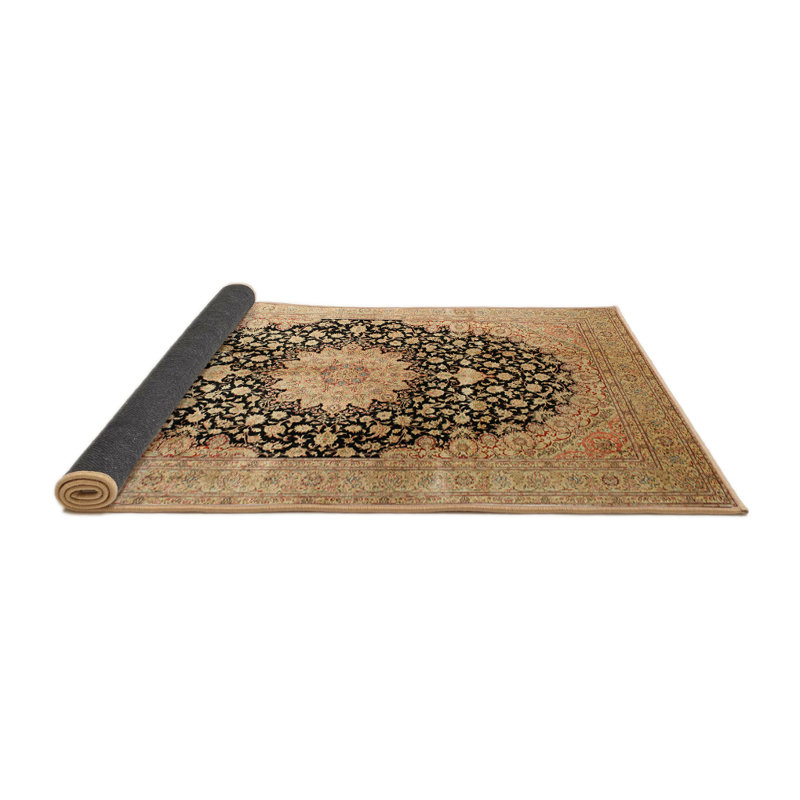 Tapis décoratif beige oriental demi-Lee, Rond 5 pi