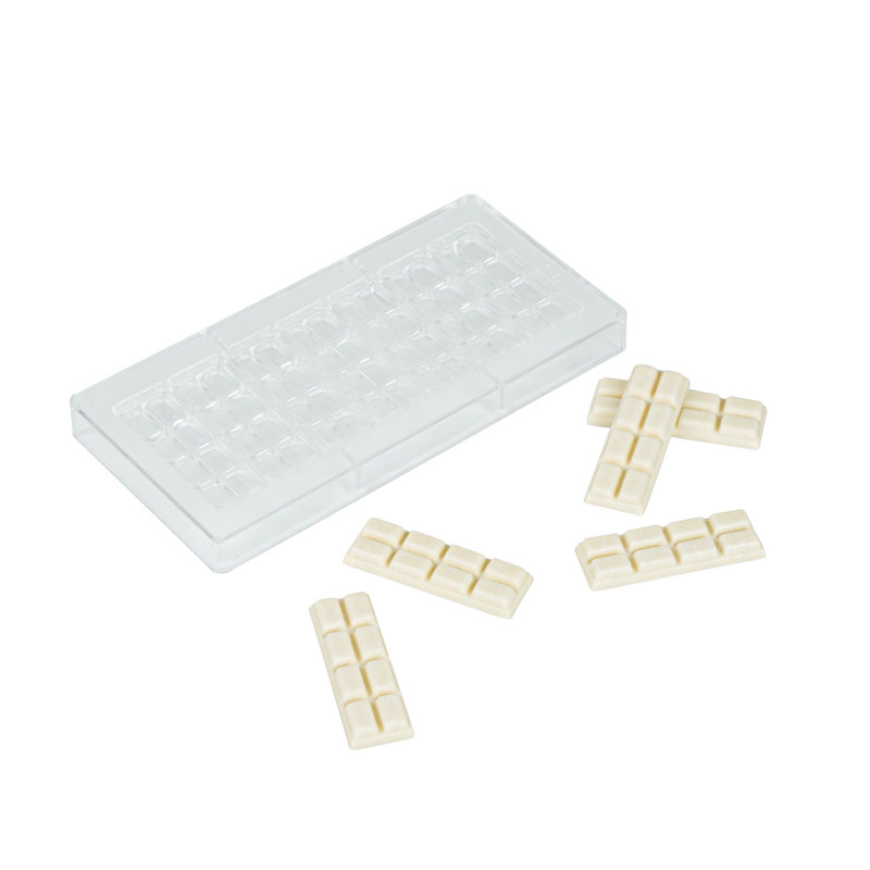Moule à chocolat 10,8 x 5,3 pouces, 1 moule à bonbons congelable - 7 cavités, en polycarbonate transparent, pour le chocolat, lavable au lave-vaisselle, facile à retirer
