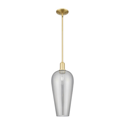 Downtown Urban - Chelsea - 1 Light 8" Cord Hung Mini Pendant - Brushed Satin Nickel Finish - Seedy Shade