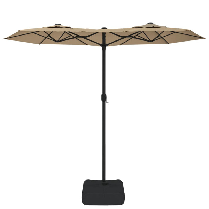 Double-Head Garden Parasol 316x240 cm, Taupe