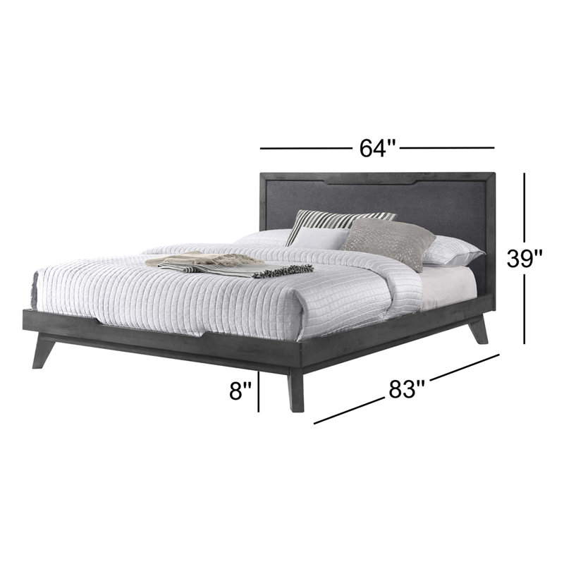 Glow Upholstered Bed, Queen, Gray Wash