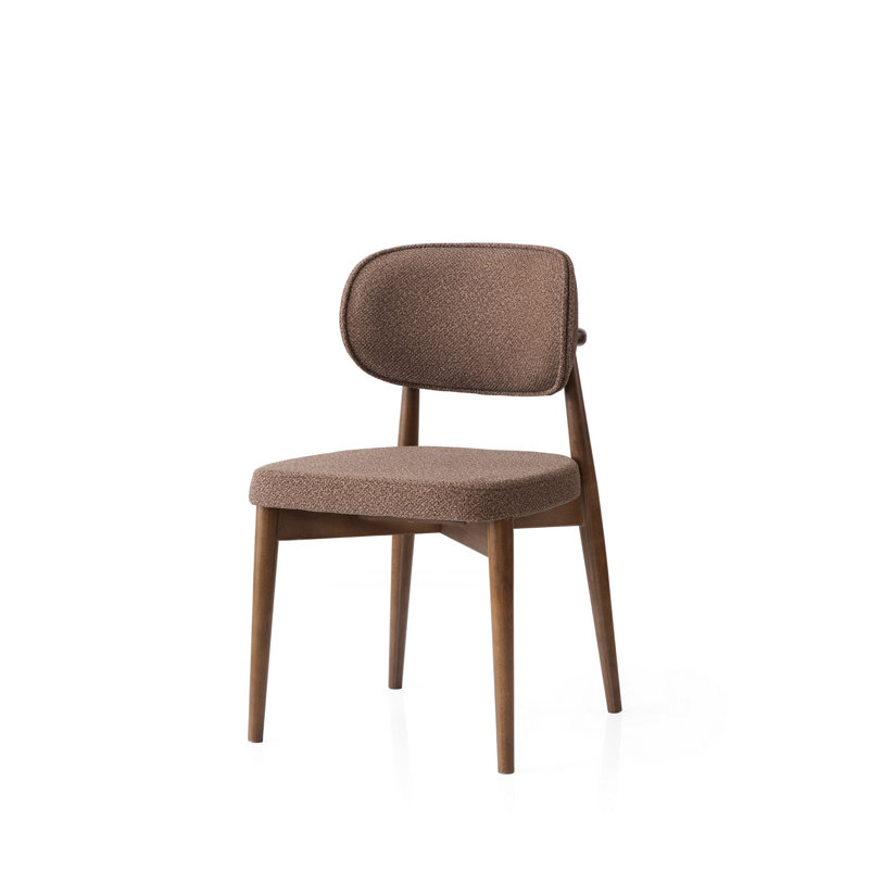 Chaise moderne brune, structure 100% bois de hêtre, assise et dossier en contreplaqué, 21,7 po x 29,5 po x 19,7 po | Supporte jusqu'à 386 lb | Conception élégante de couleur unie pour la maison, le bureau et la salle à manger, durable et élégante