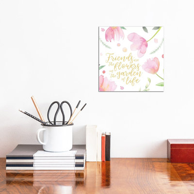 Soft Pink Flowers Friends II by Noonday Design - Wrapped Canvas Gallery-Wrapped Canvas Giclée
