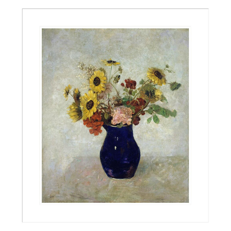 «Vase De Fleurs» par Odilon Redon, impression giclée sur cadre, H 26,66 po x l 23,5 po
