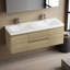 Meuble-lavabo flottant 60 po avec lavabo double, meuble-lavabo mural moderne avec lavabo double en résine, deux portes et deux tiroirs à fermeture en douceur-952884331