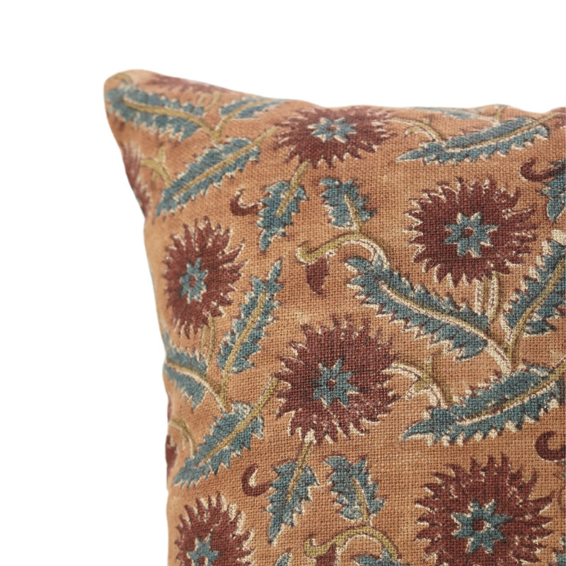 Housse de coussin rouge Fab Fabine, tissu en lin épais Swarna, H 14 po x l 14 po, Carré