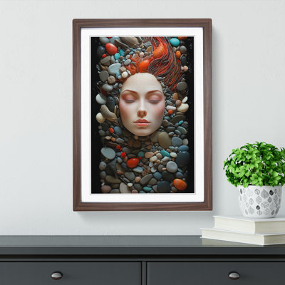 Pebbles Romanticism - Single Picture Frame Print on Wood