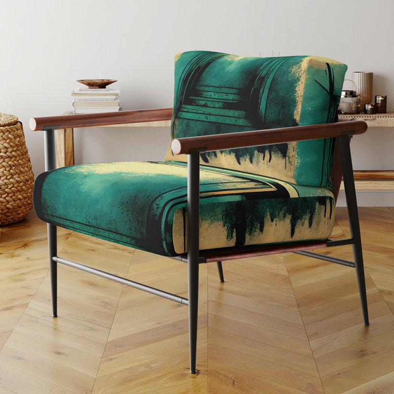Fauteuil d'appoint beige contemporain Impermanence, Doré