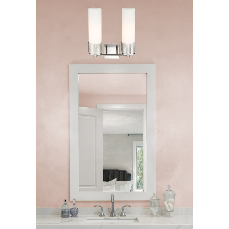 Applique murale 12 po Bolivar, Blanc, Nickel satiné