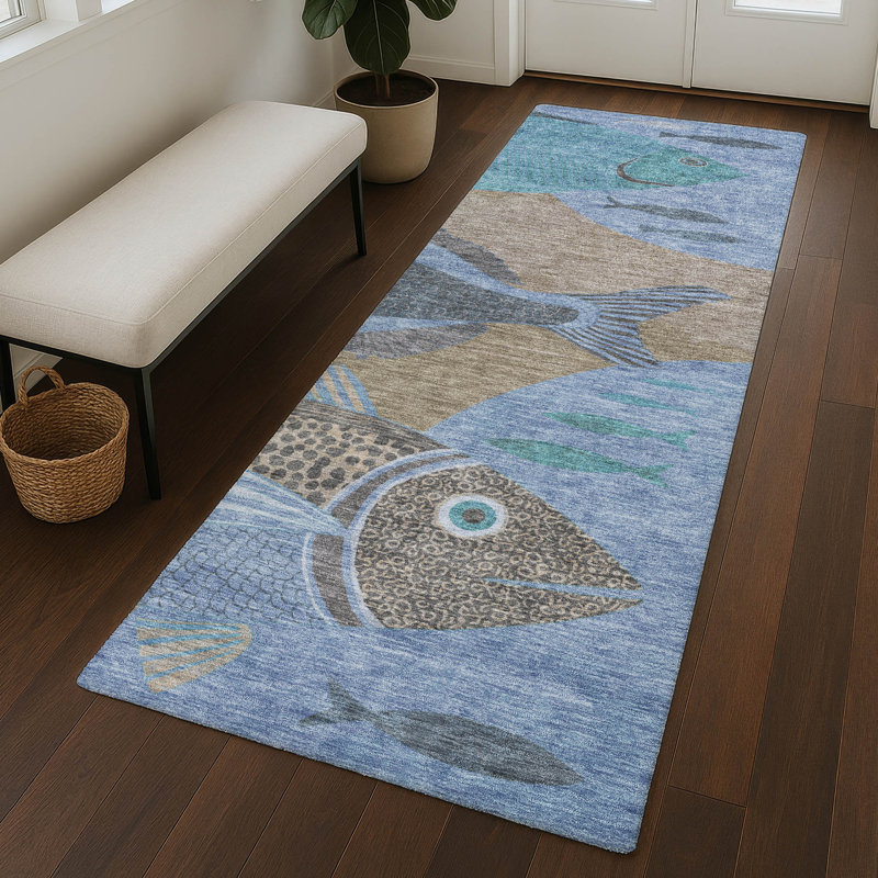 Tapis côtier intérieur / extérieur lavable à la machine ACN2447, Taupe, Tapis de couloir 2 pi 3 po x 7 pi 6 po
