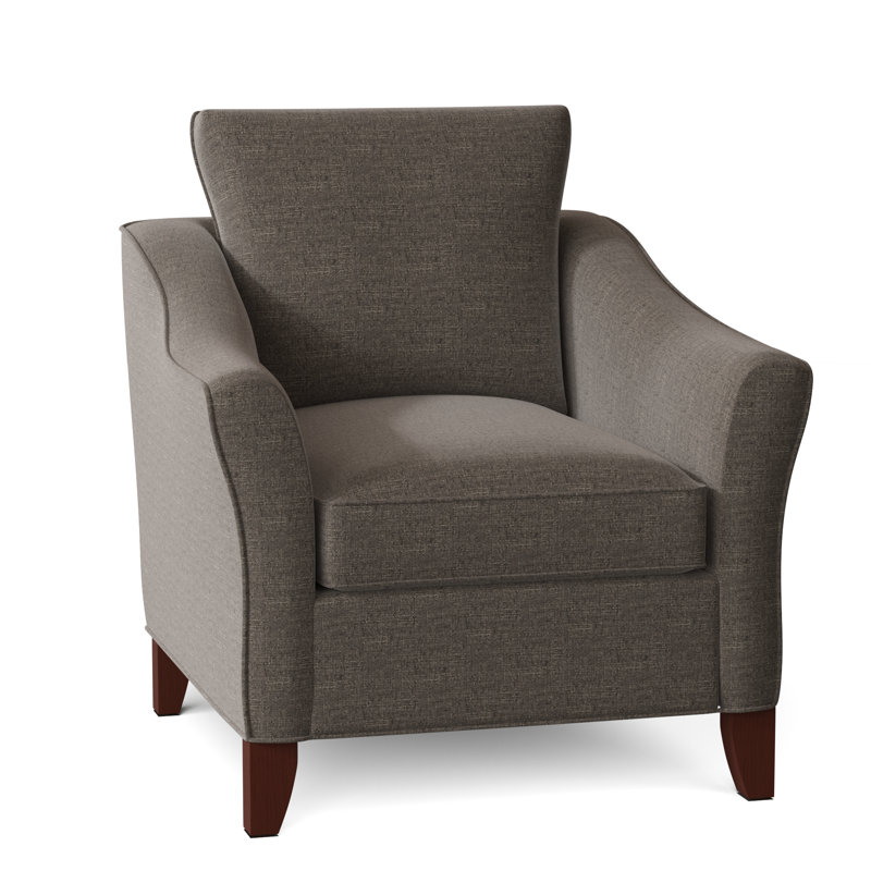Loft Living Upholstered Armchair, Index 42 Gray Performance Twill, Pecan, Yes