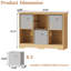 Bibliothèque de 6 cubes de 37 po de largeur avec 3 bacs pliables en tissu-130085860