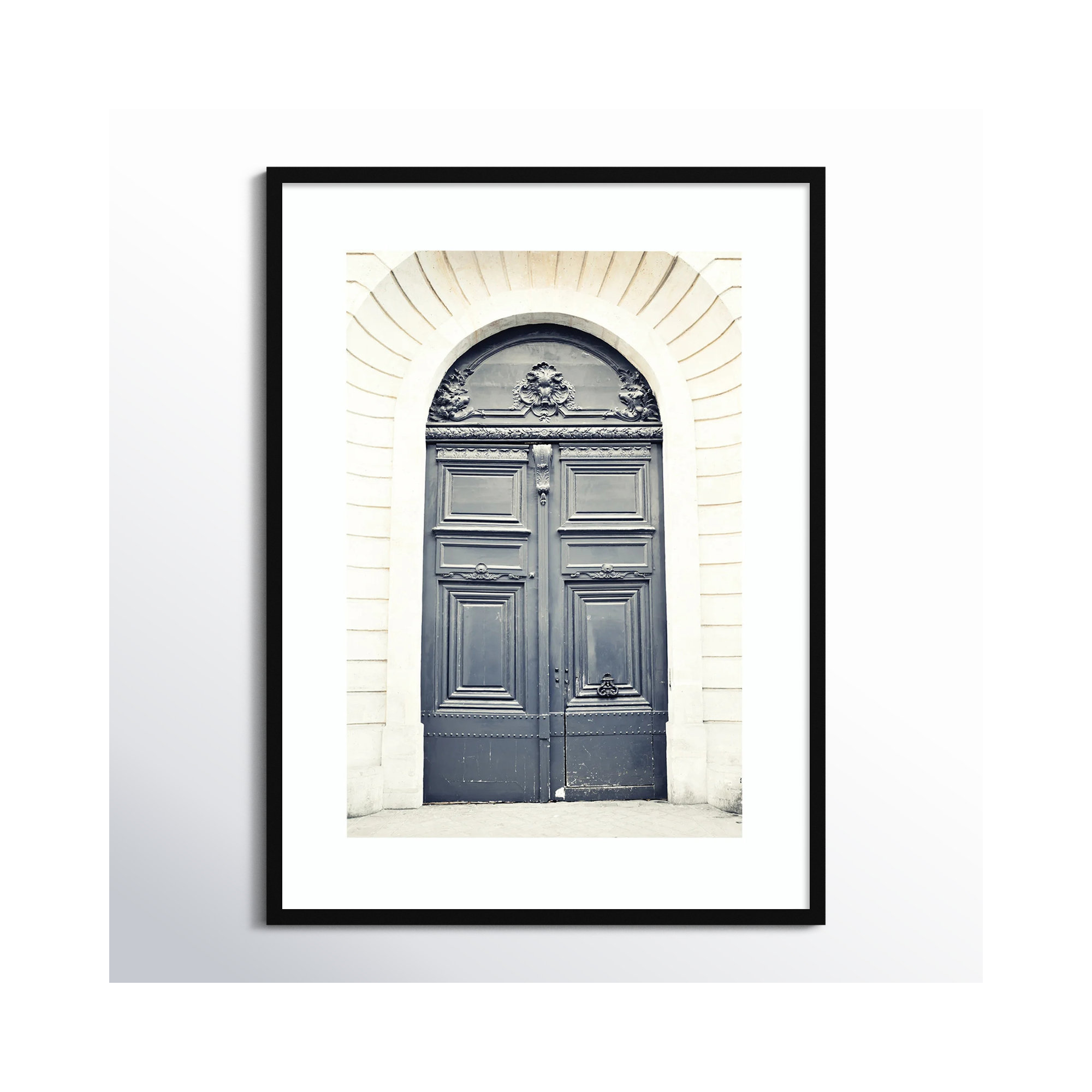 Black Paris Door by Caroline Mint, 34" H x 25" W, Black