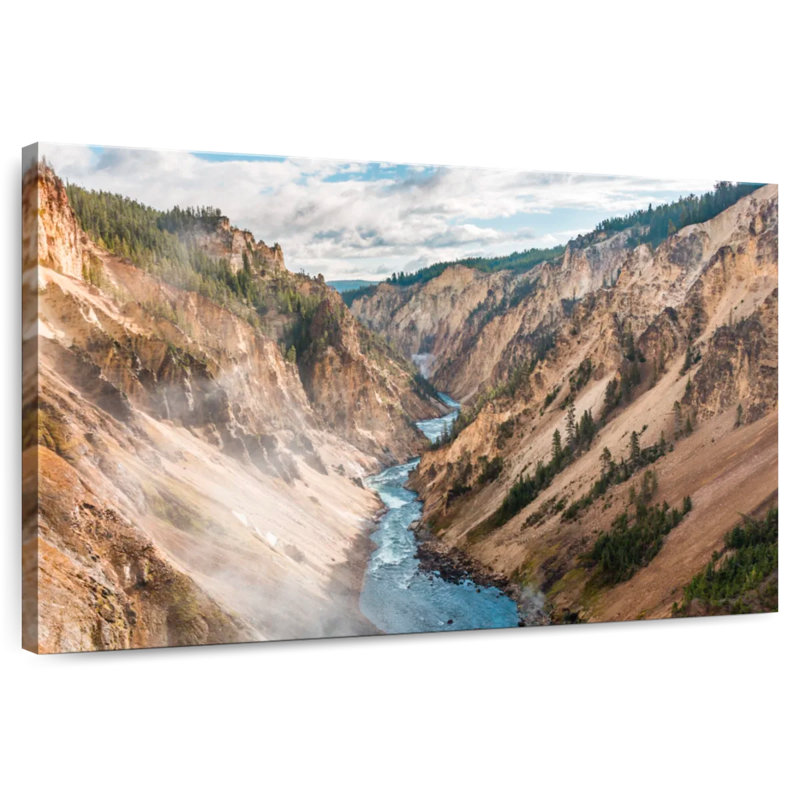 Alvord Yellowstone River Path, H 34 po x l 51 po