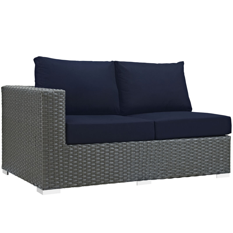 Modway Stopover Outdoor Patio Sunbrella Left Arm Loveseat, Canvas Navy Sunbrella® Canvas