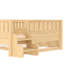 Lit pour enfant en bois massif avec lit gigogne, bibliothèque intégrée et petit escalier, lit pour tout-petit Safe Guardrail-132901806-132901815