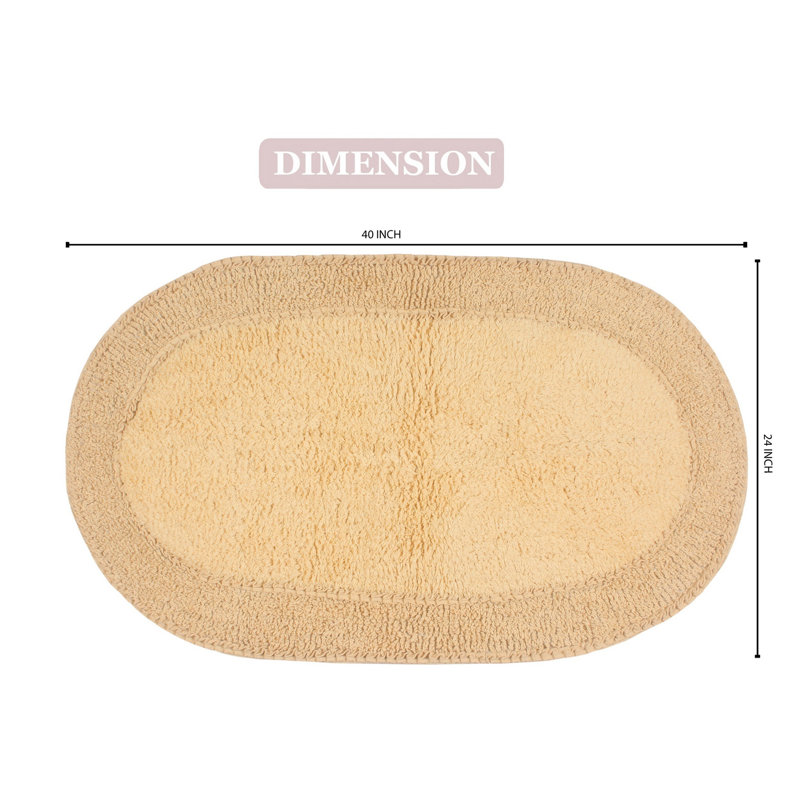 Tapis pour salle de bain 100% coton Double Ruffle Collection, L 24 po x L 40 po, Jaune