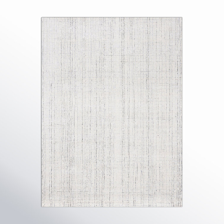 Rowe Abstract Handmade Tufted Ivory/Grey Area Rug