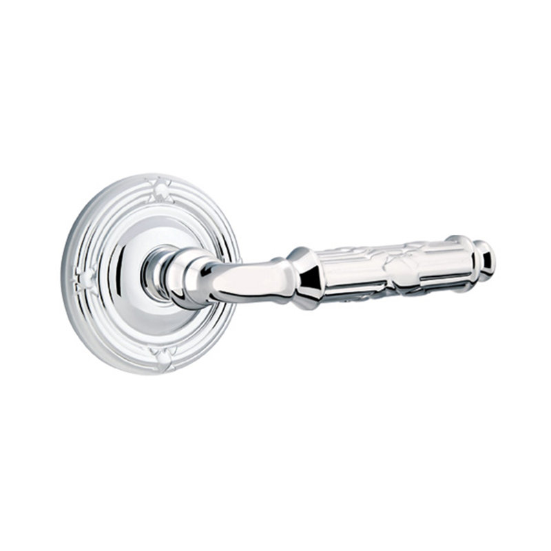Double porte faux levier avec rosette, Chrome poli, Droite
