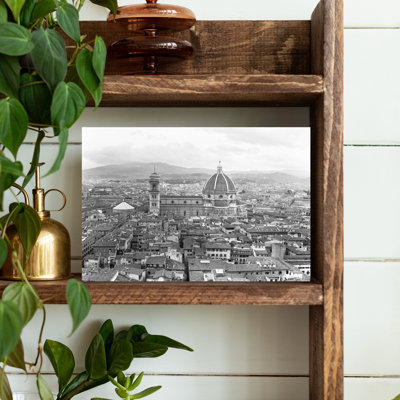1950, cathédrale Santa Maria Del Fiore et le clocher de Giotto, Florence, Italie, rétro classique, fleur rétro, art mural
