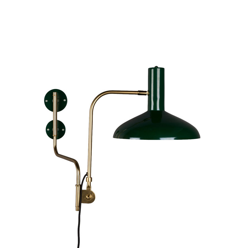 Devi Iron Plug-in Swing Arm Sconce, Green