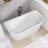 59'' x 30'' Corner Soaking Bathtub Acrylic Stand Alone Back to Wall Alcove Freestanding Tub with Overflow Glossy White