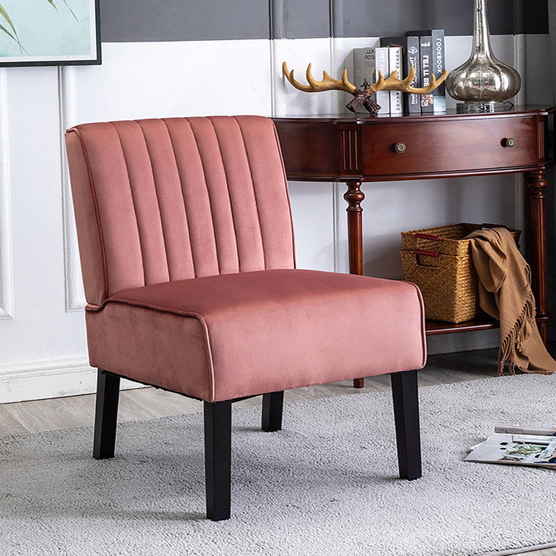 Ensemble de 2 chaises d'appoint Reese Mid Century Modern, Rose