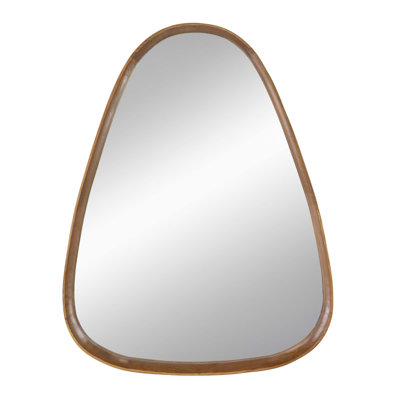 Miroir mural élégant en bois irrégulier de 30 po x 38 po, parfait pour le salon, la salle de bain et le vestibule