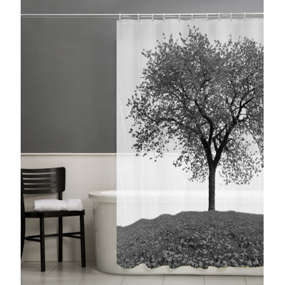Arbor Tree PEVA Single Shower Curtain and Hooks Set