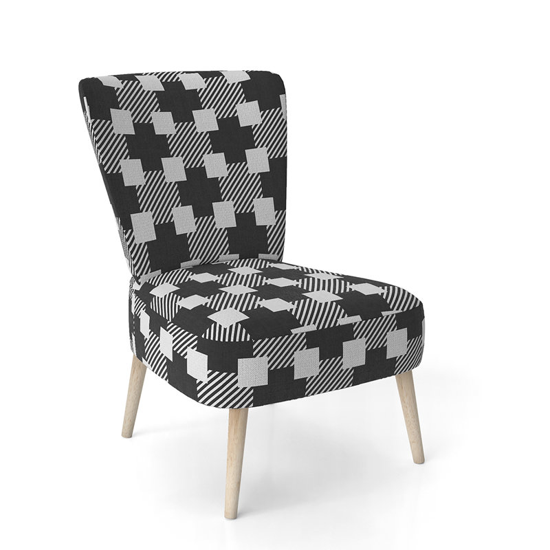 Upholstered Floral Side Chair - Modern floral Accent Chair, Floral Black Polyester Blend