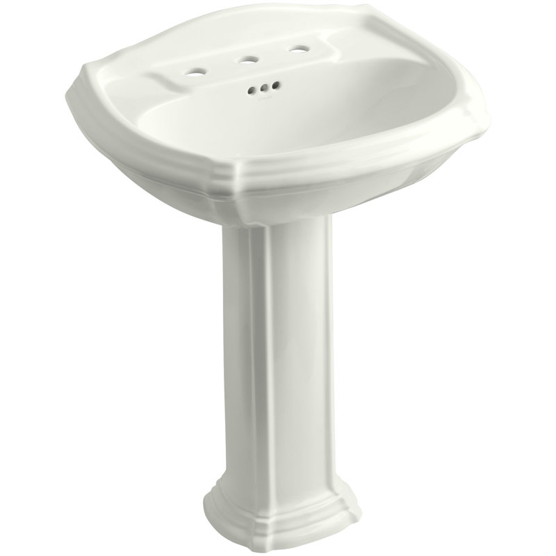 lavabo de salle de bain avec trop-plein 27" en céramique Portrait®, Dune, Centres de 8 po