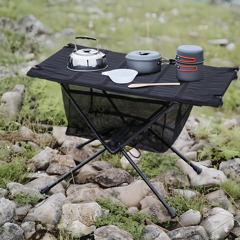 Broddy Rectangular Metal Folding Outdoor Camping Table , 40cm cm W 60cm cm D