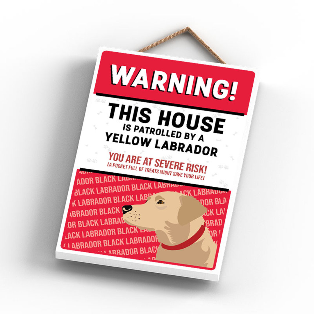LABRADOR YELLOW WORKS OF K PEARSON DOG BREED ILLUSTRATION WOODEN HANGING PLAQUE - Image 2