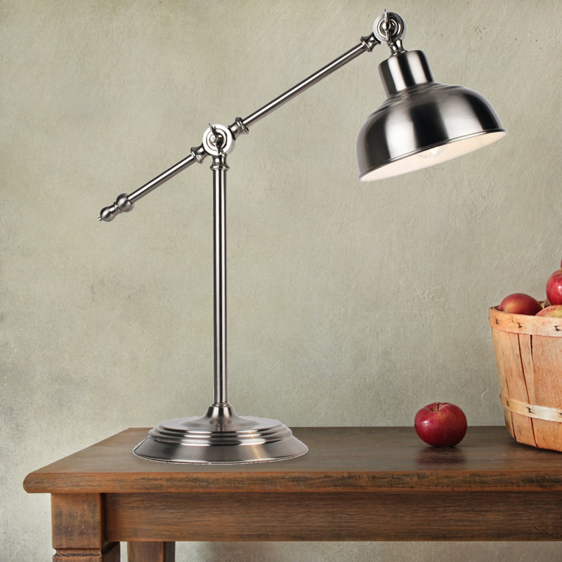 Coleto Adjustable Metal Desk Lamp, Satin Nickel