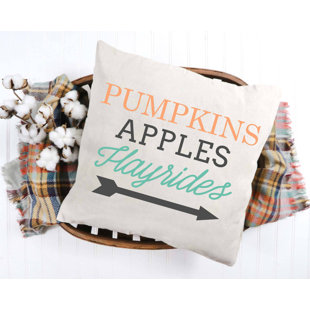  Pumpkins Apples Hayrides Cotton Pillow Cover