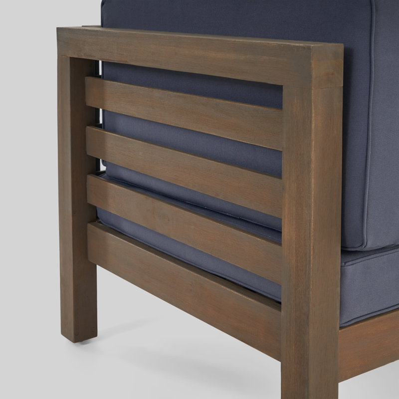 Canapé modulaire d'extérieur 30,25 po avec coussins, Structure grise / coussin gris foncé