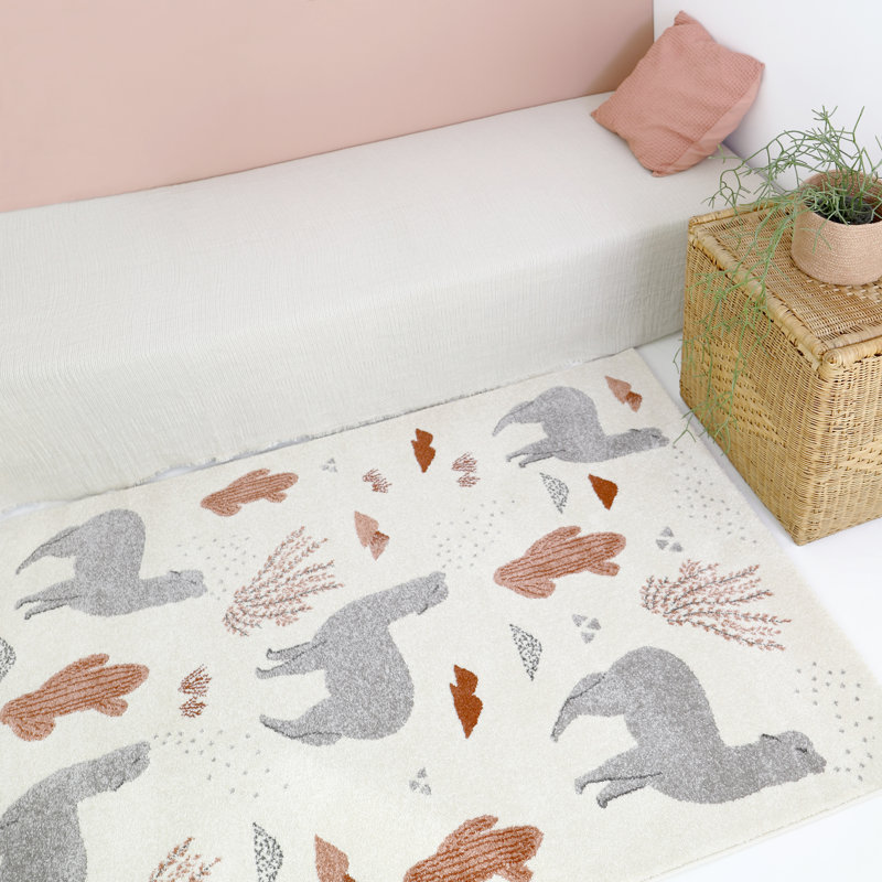 Clowers Tufted Pink/Grey Rug