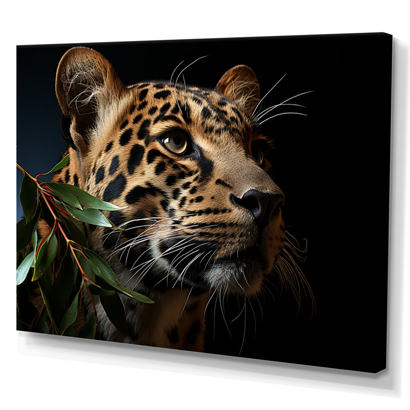 Art mural sur toile léopard, reproduction de faune dans la jungle - léopard, Toile tendue, H 34 po x l 44 po x P 1,5 po