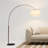 Mason 81" Modern Adjustable LED Arc Floor Lamp with Bronze Finish, Fabric Drum Shade, and Weighted Marble Base, Bulb Included-62954052