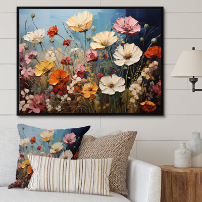 Abstract Seasonal Flowers Watercolor I - Print on Canvas