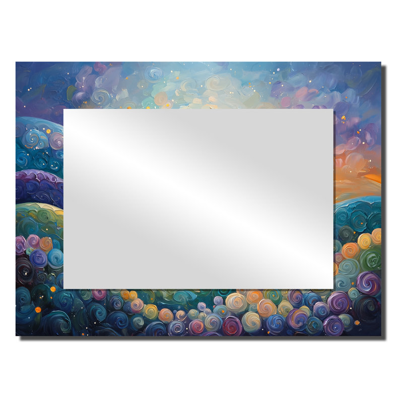 Fauvisme céleste fleur de lavande II - décoration murale miroir abstrait - imprimé sur métal, 24 po x 32 po