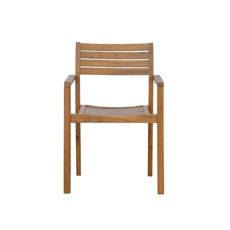 Ensemble repas d'extérieur 5 pièces avec 4 chaises en bois d'acacia, Light Gray/Natural & Light Brown