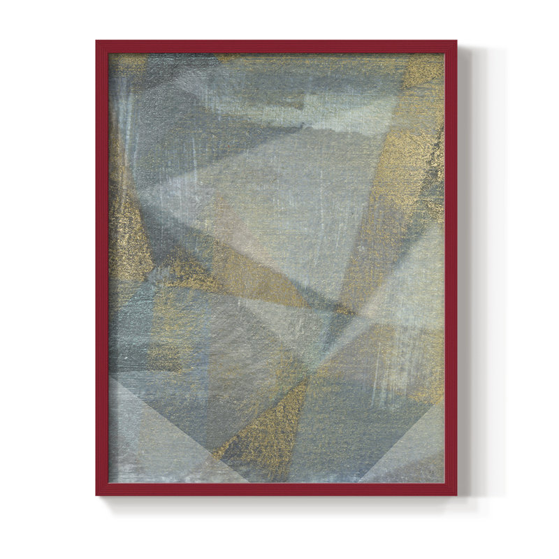 «Geometric Facets II», reproduction encadrée - bois massif, H 15 po x l 12 po, Rouge