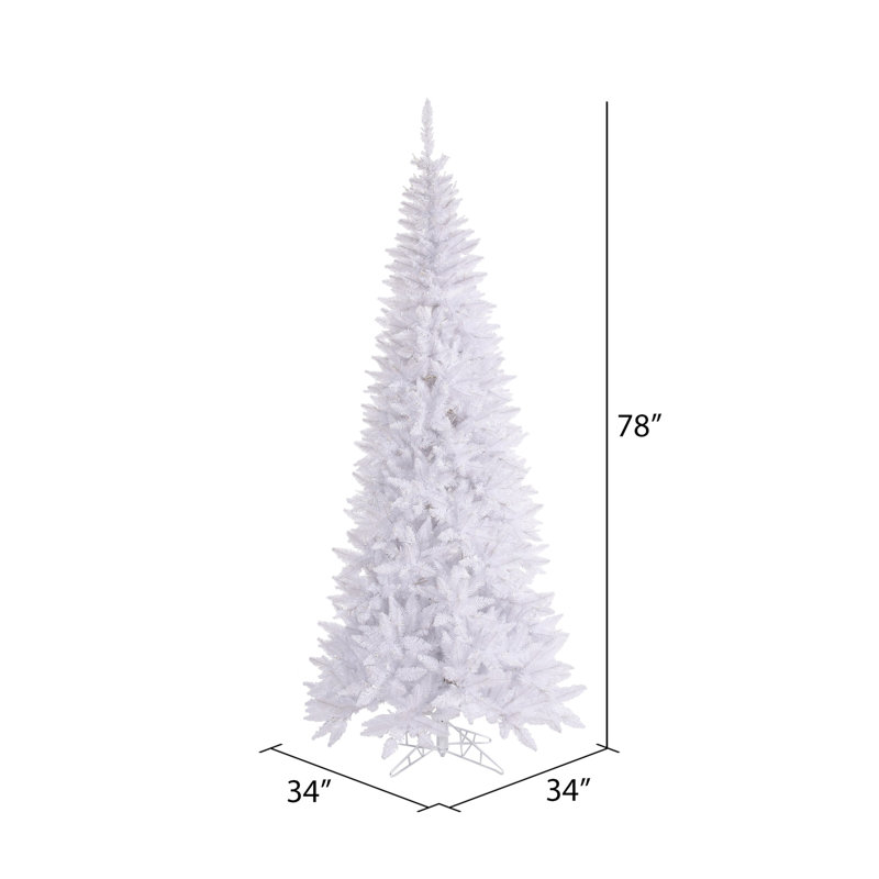 Sapin de Noël artificiel blanc, H 6,5 pi x l 34 po