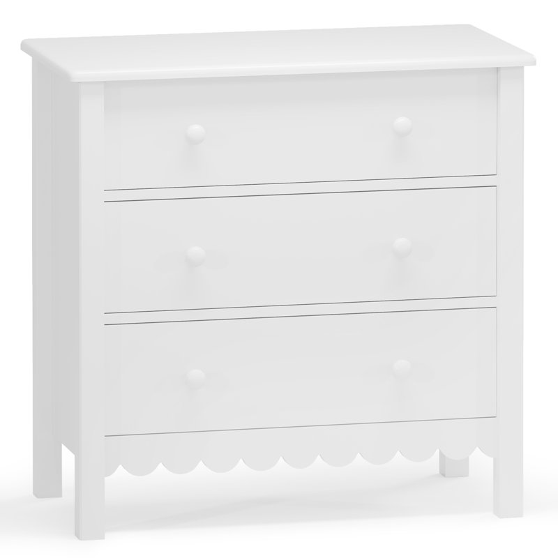 27.5" W 3-Drawer Dresser, White