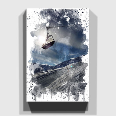 Ski Lift Skiing Snowboarding Alps - Wall Art